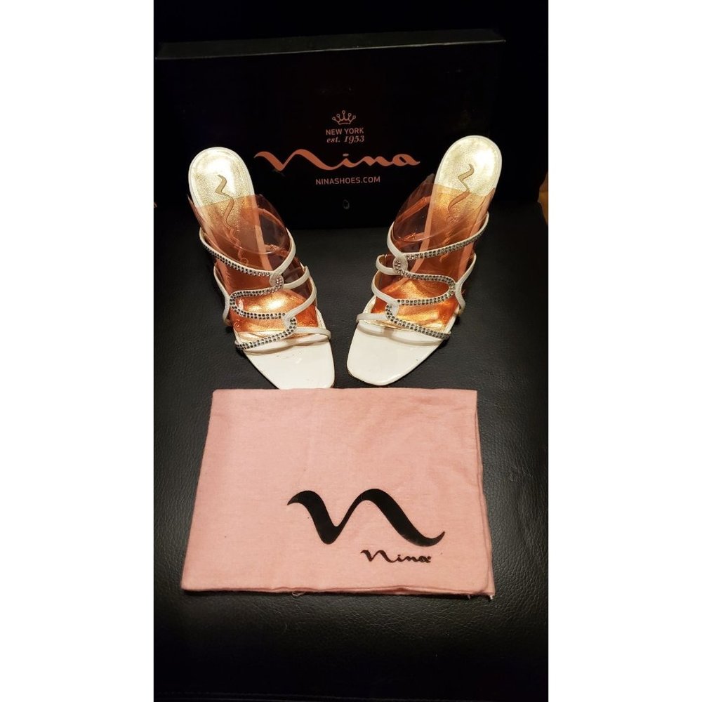 Nina Shoes Crystal Strapless Sandal Size 8.5M